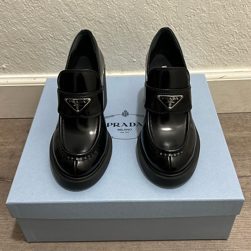 Prada Chocolate Brushed Loafers